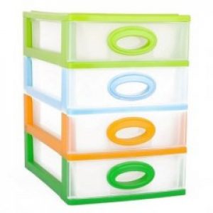 Комод мини органайзер Консенсус 4 яруса Разноцветный ( К4)