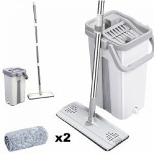 Комплект для уборки 2в1 швабра "Лентяйка" со складной ручкой и ведро с автоматическим отжимом Cleaning Kit