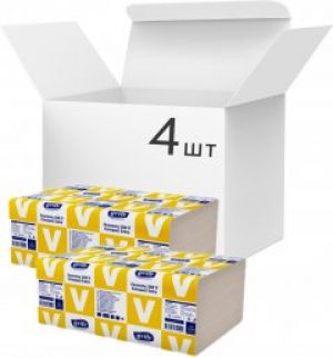 Упаковка листовых полотенец Grite Economy V Compact 1 слой 4 пачки по 250 листов 210х230 мм (4770023345599)