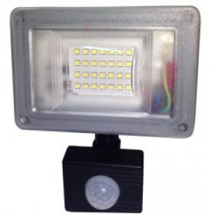 Прожектор с датчиком движения 20W Farutti Slim 6500K 1600Lm СЕРЫЙ (115*80мм) IP65