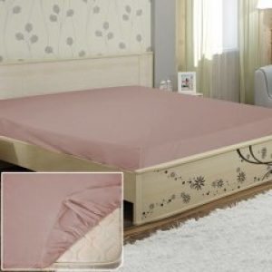 Простынь на резинке Ярослав бязь лилово - бежевая 01 (90*200+20)