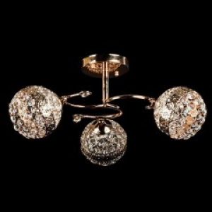 Люстра стелева Свет на три плафона золотиста 3321/3 FG