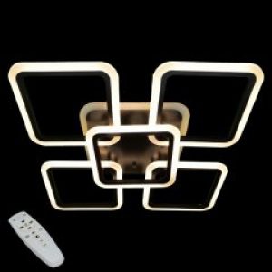 Люстра LED Свет чорна+пульт 150W +RGB підсвітка