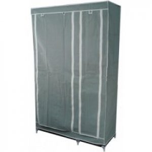 Портативный тканевый шкаф-органайзер для одежды на 2 секции - серый (1001963-Gray-0)