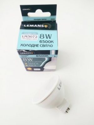 Лампа светодиодная MR16 8W G5.3 6500K 900Lm 175-265В LM3072 Lemanso
