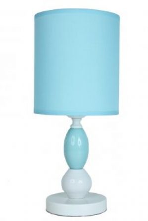 Деревянная настольная лампа с абажуром SVLIGHT 329 голубой