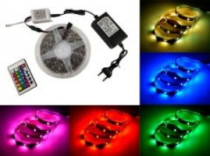 Лента светодиодная в силиконе (влагозащищенная) UKC RGB 5050 - полный комплект