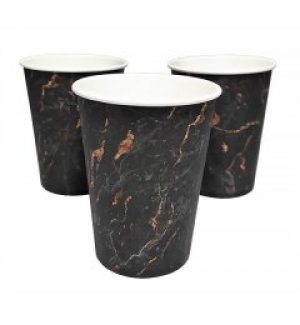 Бумажные стаканы "Черный мрамор" 10 шт