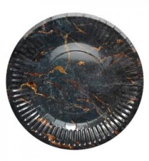 Бумажные тарелки "Черный мрамор" (10 шт.)