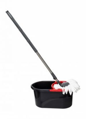 Комплект для уборки Швабра МОП с пластиковым ведром "Лодос" разборной в тех. упаковке Zambak чёрный ZB-314