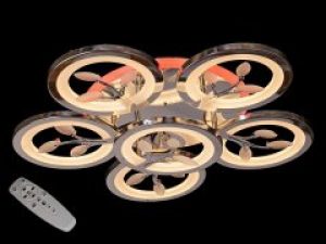 Потолочная светодиодная люстра AlexMosh с диммером и подсветкой 105W цвет хром (790985)