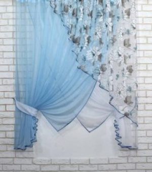 Кухонный комплект штор VR-Textil Пионы с подвязками