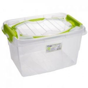 Контейнер для хранения Контейнер пищевой Handy Box на замках прозрачный зеленые ручки 14л MAP-72105 (NAT00776)