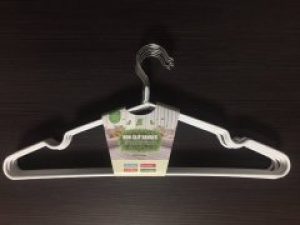 Вішалка металева в силіконовому покритті білого кольору 40 см 10 шт в упаковці