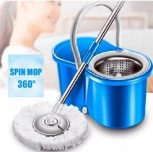 Швабра с отжимом SPIN MOP 360 Моющая для уборки и мытья пола Голубой (EN140620)
