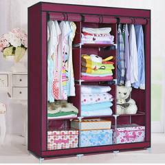 Тканевый шкаф складной гардероб текстильный для одежды HCX каркасный складной шкаф органайзер Бордовый