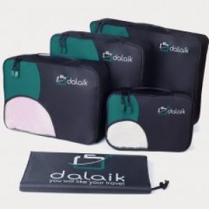 Органайзеры Dalaik набор дорожных сумок-органайзеров из 5-ти штук (черно-зелёный) 00065499
