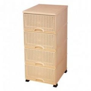 Пластиковый комод Elif на 4 ящика беж