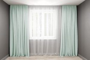 Комплект штор Декорин Микровелюр 150x265 см Пастельно-бирюзовых 2 шт (ROZ6400055519)