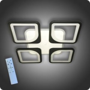 Люстра светодиодная Vatan Light Квадраты-4m с пультом 96Вт Черный