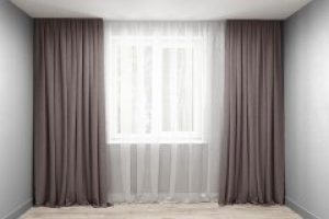 Комплект штор Декорин Микровелюр 300x250 см Серо-коричневых 2 шт (ROZ6400055900)