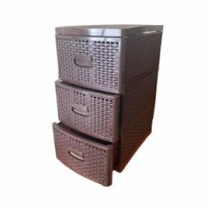 Комод пластиковый Консенсус КОРИЧНЕВЫЙ Rotange3-ярусный