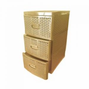 Комод пластиковый Консенсус БЕЖЕВЫЙ Rotange 3-ярусный