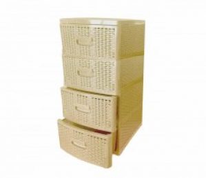 Комод пластиковый Консенсус БЕЖЕВЫЙ Rotange 4-ярусный