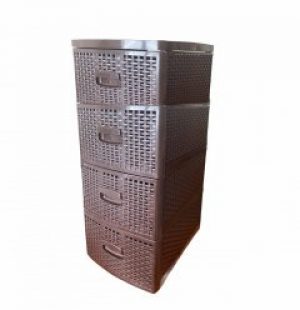 Комод пластиковый Консенсус КОРИЧНЕВЫЙ Rotange 4-ярусный