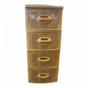 Комод пластиковый для ванной КОНСЕНСУС БЕЖЕВЫЙ 4-ярусный