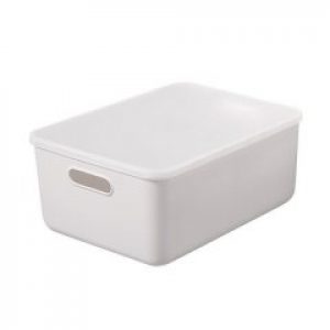 Ящик для хранения с крышкой светло-серый XL