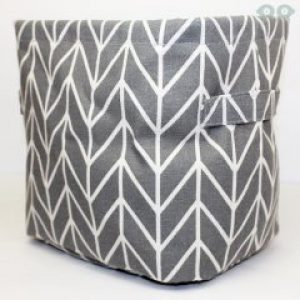 Ящик для хранения RaccoonLand лён Елочки 18.5 х 23.5 серый