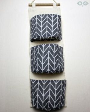 Органайзер текстильный на 3 отделения с карманами RaccoonLand 60х20 см серый