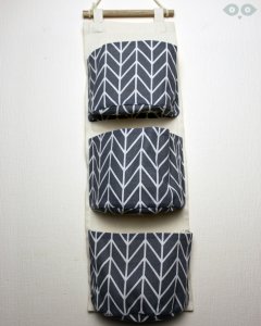 Органайзер текстильный на 3 отделения с карманами RaccoonLand 60х20 см серый