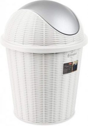 Ведро для мусора Stefanplast 10 л Белое с серебристой крышкой (29800sp)