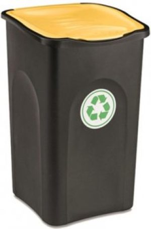 Мусорный бак Stefanplast Ecogreen Bin 50 л Черный с желтой крышкой (70650sp)