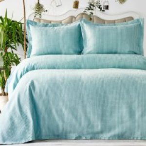 Покрывало Karaca Home Cally Yesil Зеленое 230х240 + наволочки 50х70 2 шт (svt-2000022268196)