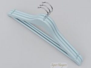 Набор 3 шт вешалок для одежды Soft 45 см деревянные обрезиненные мятного цвета -COPY-