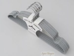 Набор 10 шт плечики LIU 40 см металлические в силиконовом покрытии серые