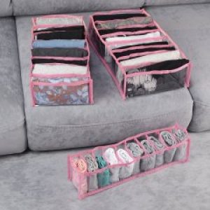 Набор прозрачных органайзеров для нижнего белья 3 шт pvh-3p-pink (Розовый)