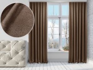 Комплект штор Di&Di Лен-Димаут 200х260 2 шт Светло-коричневых (ROZ6400060730)
