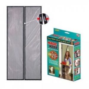 Сетка шторка антимоскитная от комаров и мух на магнитах Magic Mesh 210 Х 90 см Черная