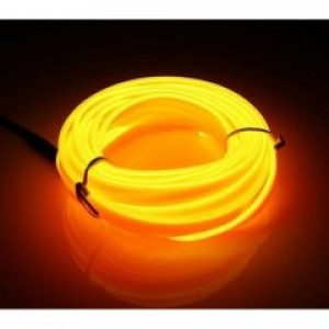 Гибкий холодный неон с кантом желтый/yellow 3м с блоком 12в. El-wire