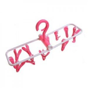 Вешалка YX сложный с прищепками розовая