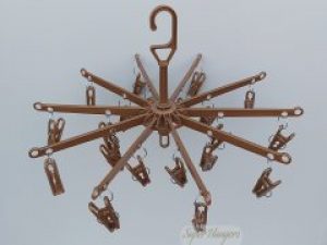 Вешалка вертушка Hanger Зонтик пластмассовая на 20 прищепок бронзового цвета