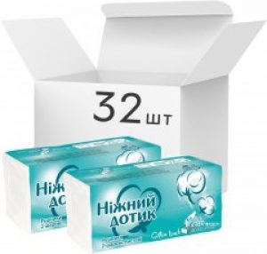 Упаковка бумажных полотенец Ніжний дотик 2 слоя 32 пачки по 130 шт (4823019010909)