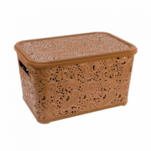 Корзина для хранения Корзинка ажурная органайзер для хранения вещей 7.5 л Полимербыт К104 Коричневая (IR00665)