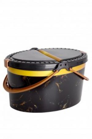 Кошик для пікніка Violet House Decor Marble Black (6584677)