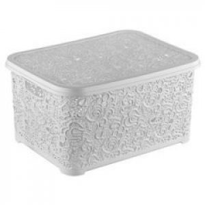 Корзина для хранения мелочей Elif Ажур 10л белая 377