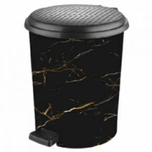 Ведро для мусора с педалью Elif Черный мрамор 24л 367